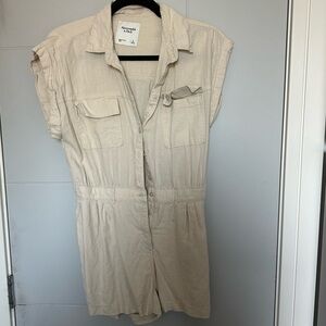 Abercrombie & Fitch Army Utility Romper Tan